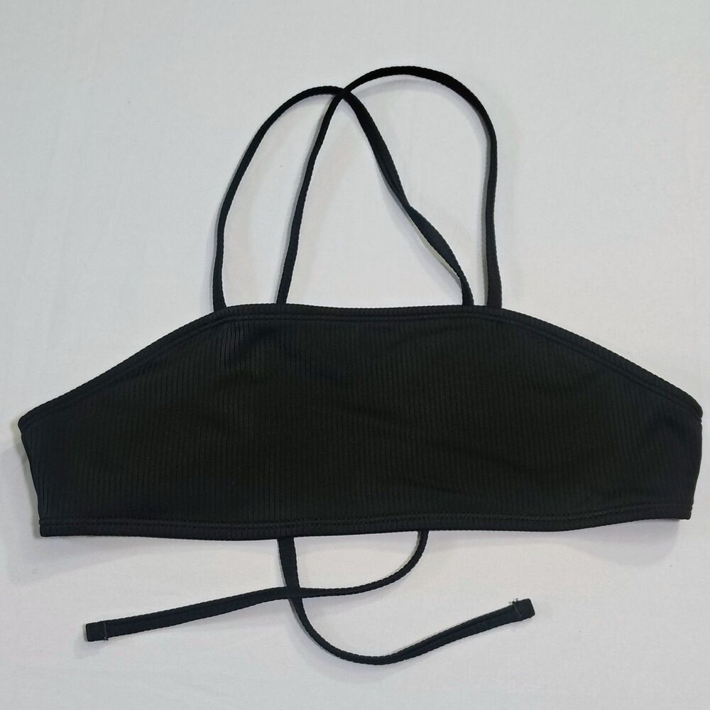 Girls' Ribbed Bandeau Bralette Swimsuit Top Art Class Black XL 14 Classic